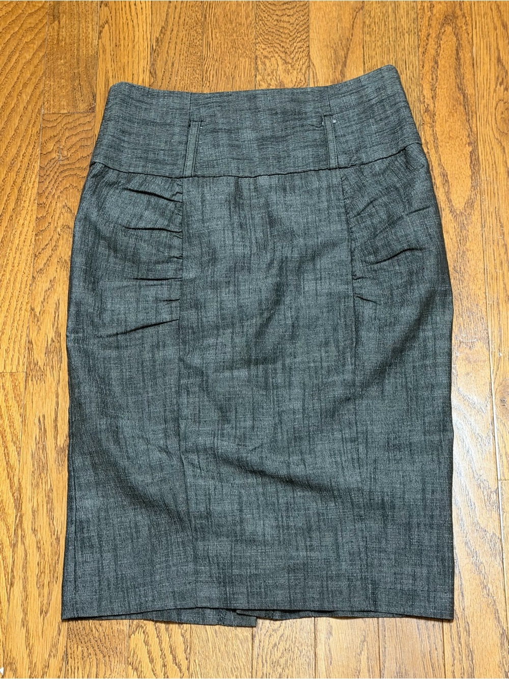 Byer California B Wear Brown Tweed Pencil Skirt with Pleat Detail 0 Like New Y2K